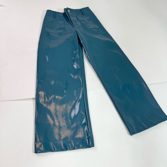Maeve Pants - Maeve Anthropologie The Colette Pants Womens 28 Faux Leather High Rise Wide Leg